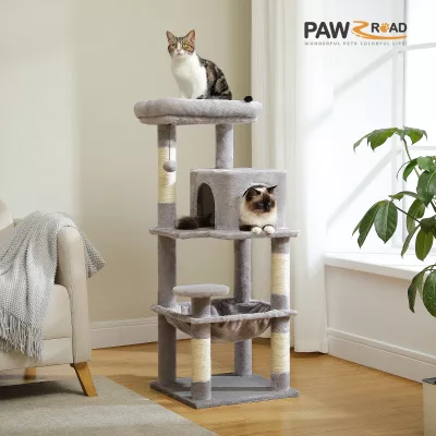 Arbre à chat 5 niveaux avec hamac – image 3