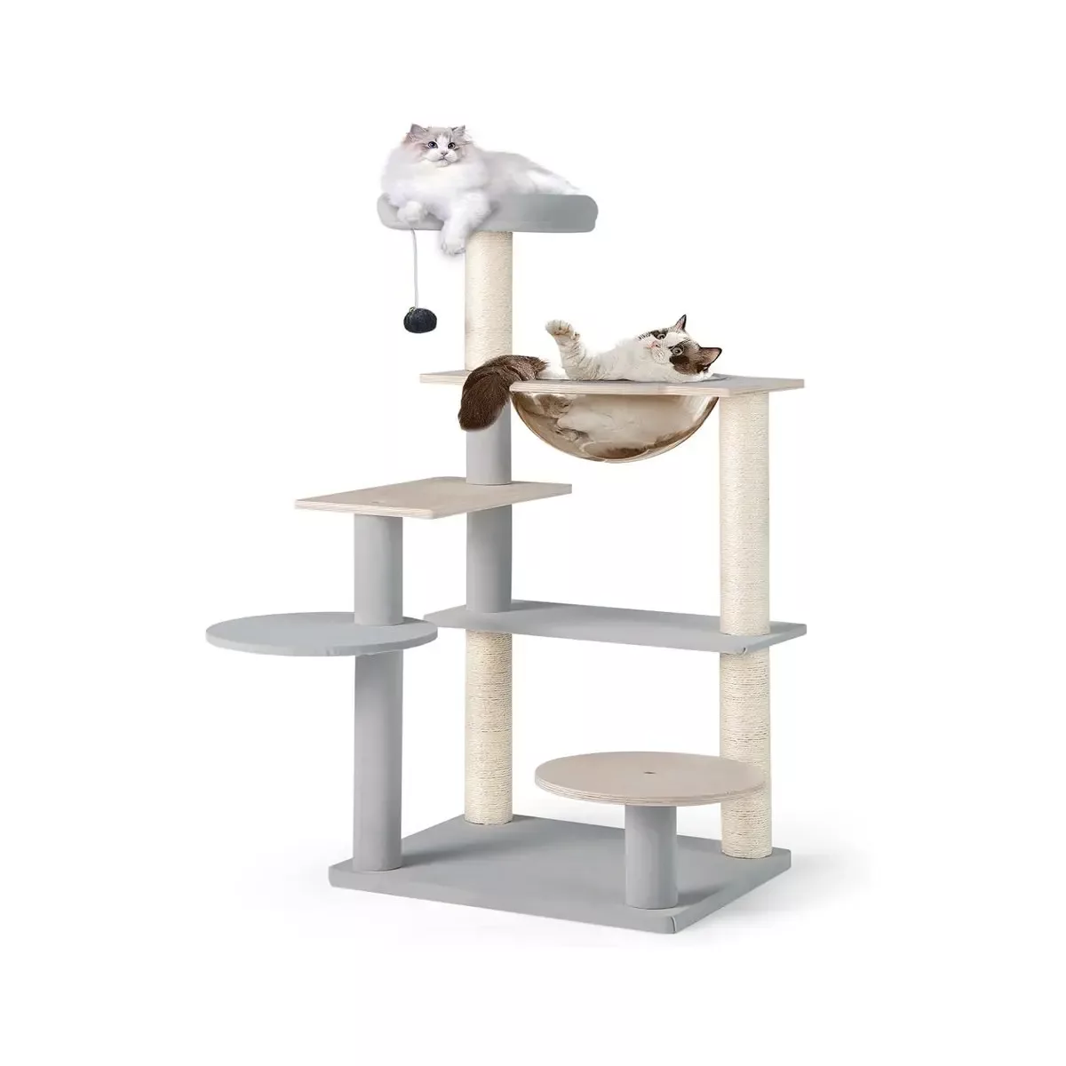 Arbre à chat en bois avec capsule spatiale