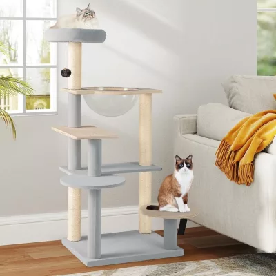 Arbre à chat en bois avec capsule spatiale – image 3