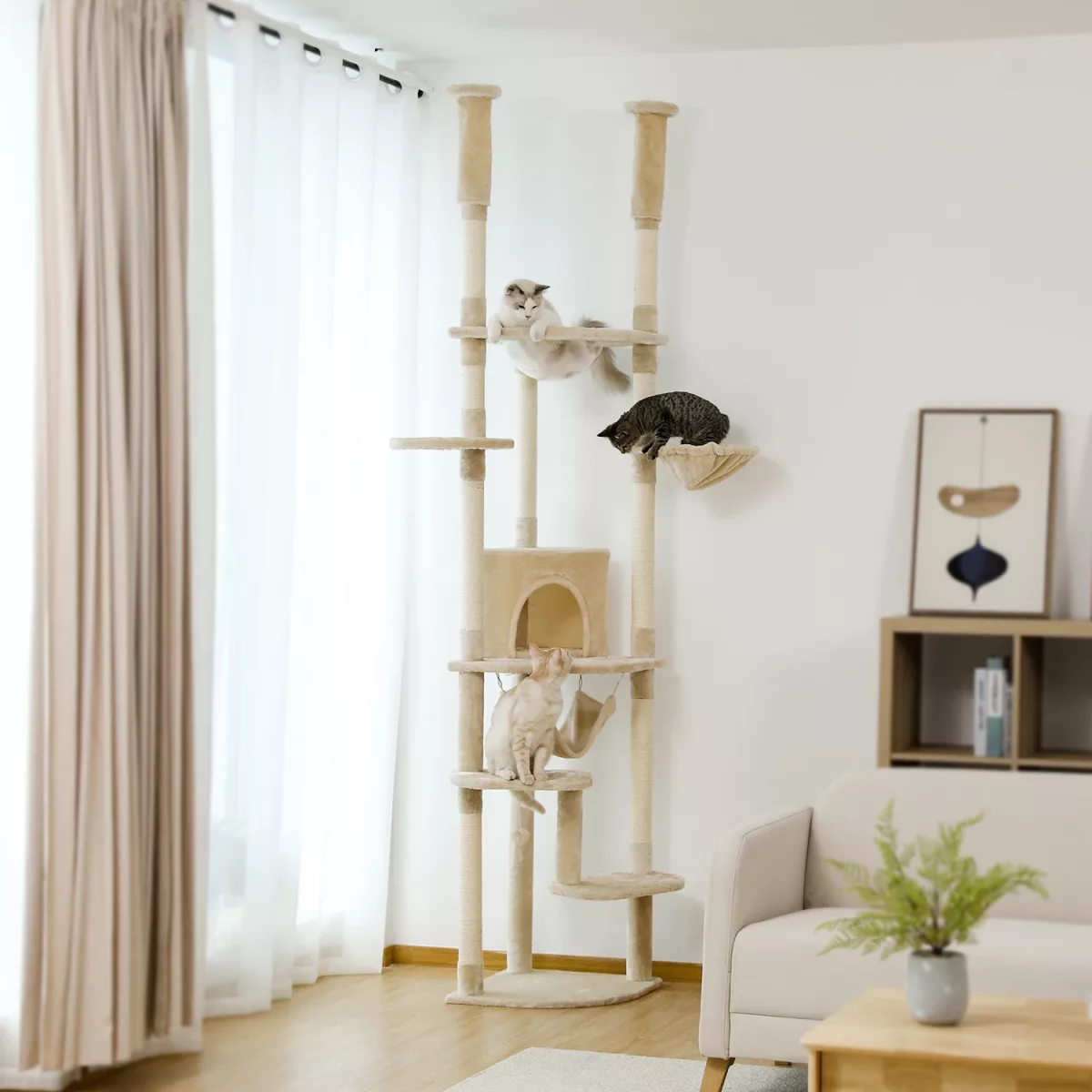 Arbre à chat réglable du sol au plafond