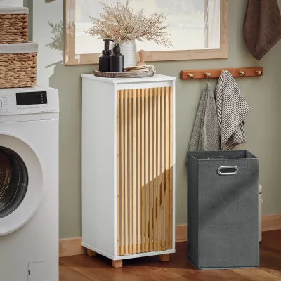Armoire à linge blanche avec sac amovible – image 2
