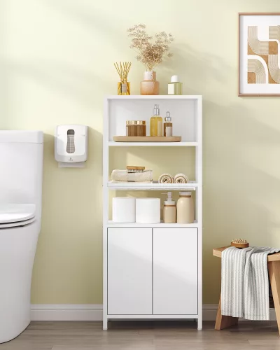 Armoire de salle de bain blanche à 2 portes