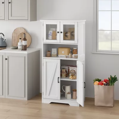 Armoire de salle de bain blanche à portes – image 2