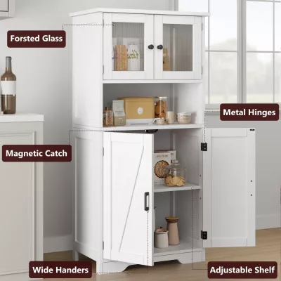 Armoire de salle de bain blanche à portes – image 3