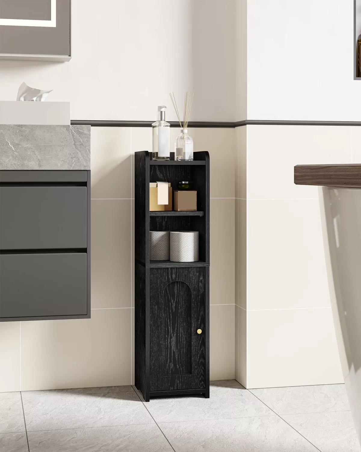 Armoire de salle de bain étroite en MDF