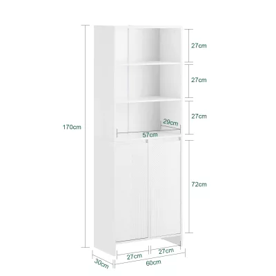 Armoire étroite blanche avec panier à linge – image 3