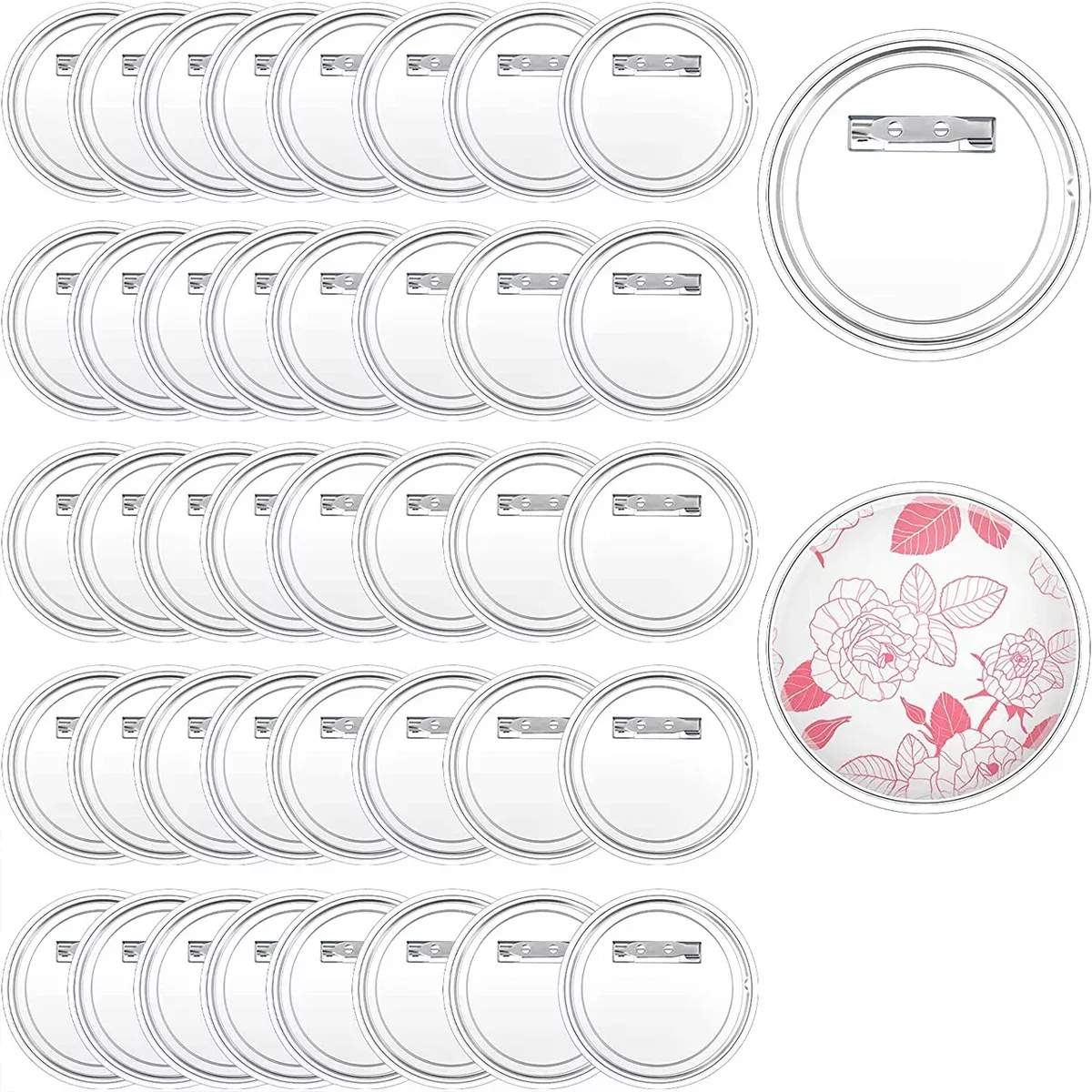 Badges vierges transparents à personnaliser