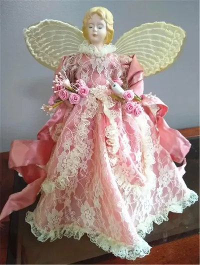 Guirlande de perles et feuilles rose, 2 m – image 3