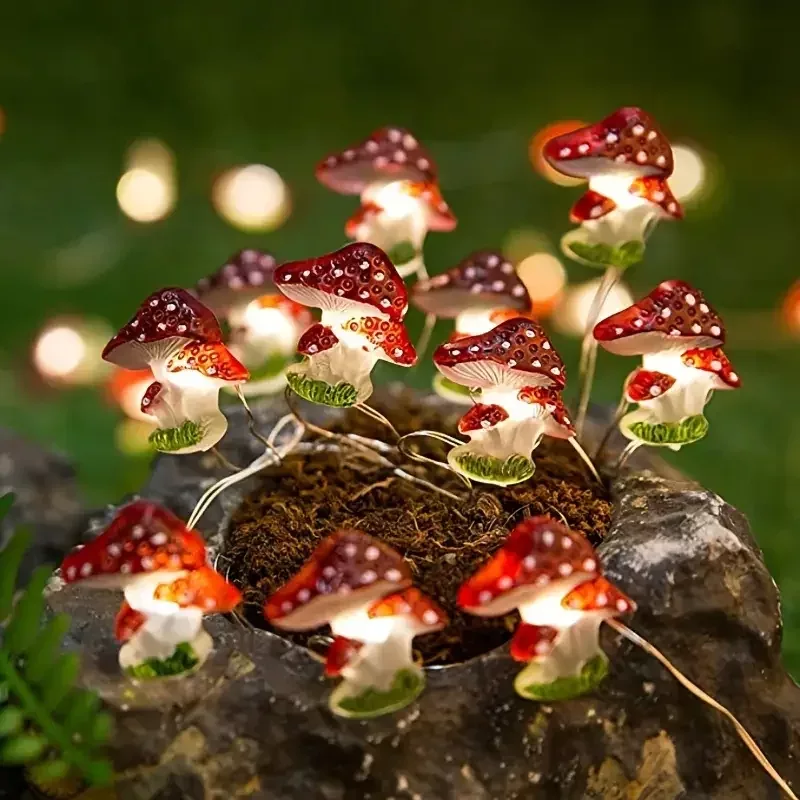 Guirlande lumineuse champignons fil de cuivre