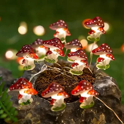 Guirlande lumineuse champignons fil de cuivre