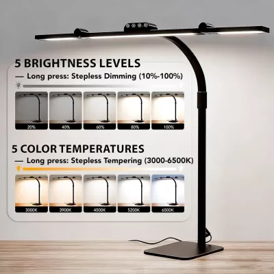 Lampe de bureau LED à bras articulé réglable – image 2