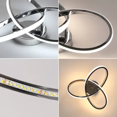 Plafonnier LED forme fleur, télécommande – image 3