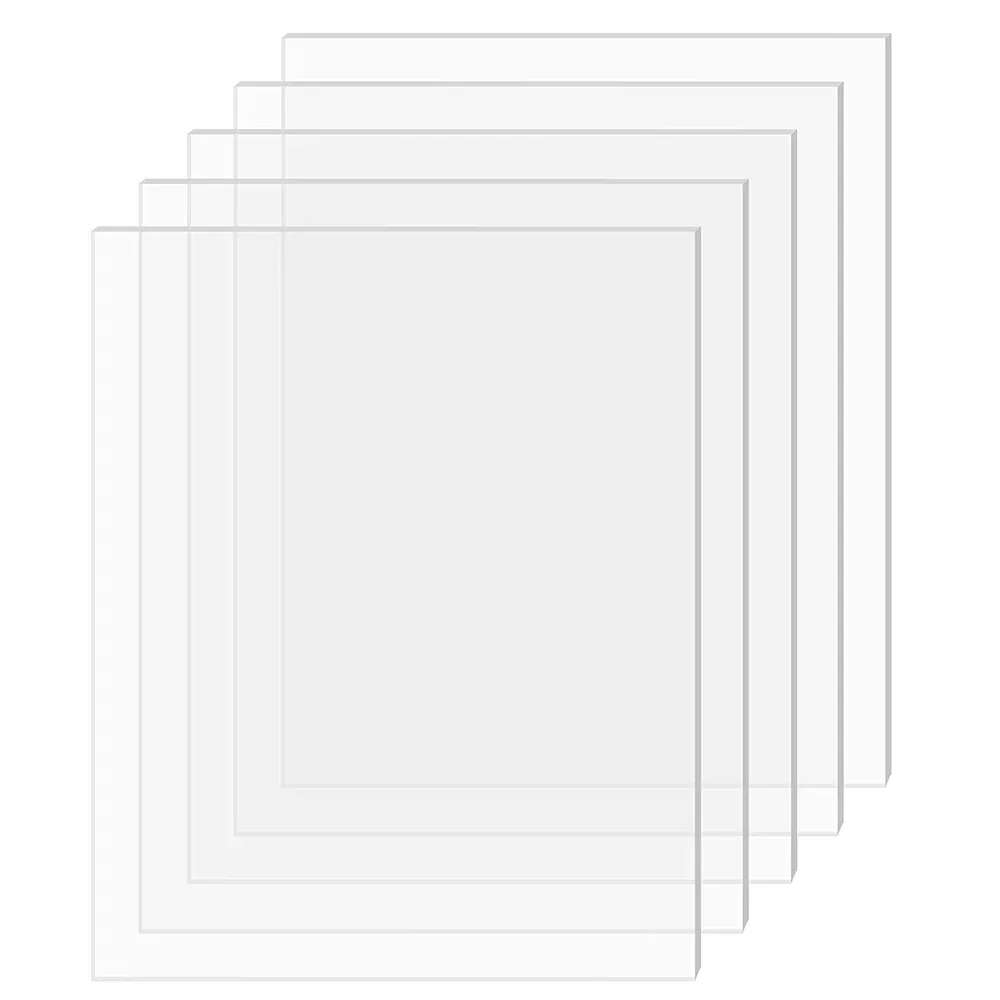 Plaques acryliques transparentes, lot de 5