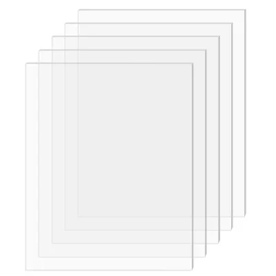 Plaques acryliques transparentes, lot de 5