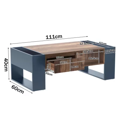 Table basse avec tiroir et rangements – image 2