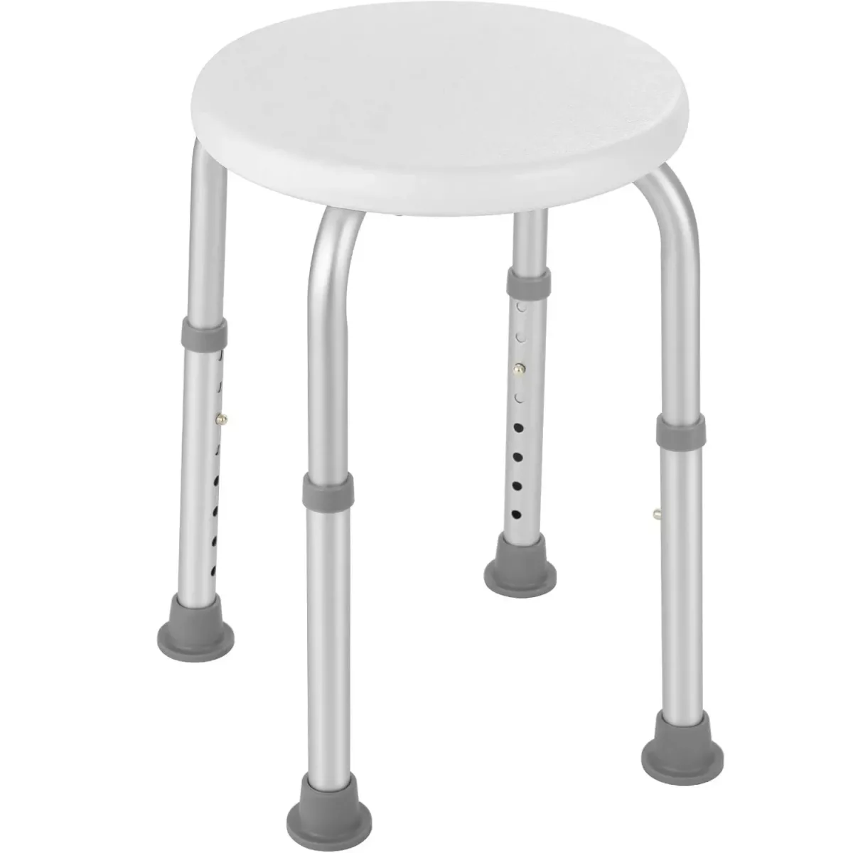 Tabouret de douche rond blanc en aluminium